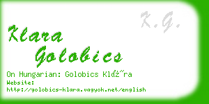 klara golobics business card